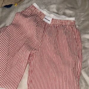 Boohoo Red and White Striped Trousers